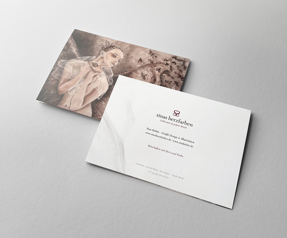 Sinas Herzfarben · Malerei & Illustrierte Grußkarten