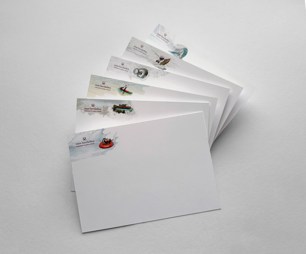Sinas Herzfarben · Malerei & Illustrierte Grußkarten